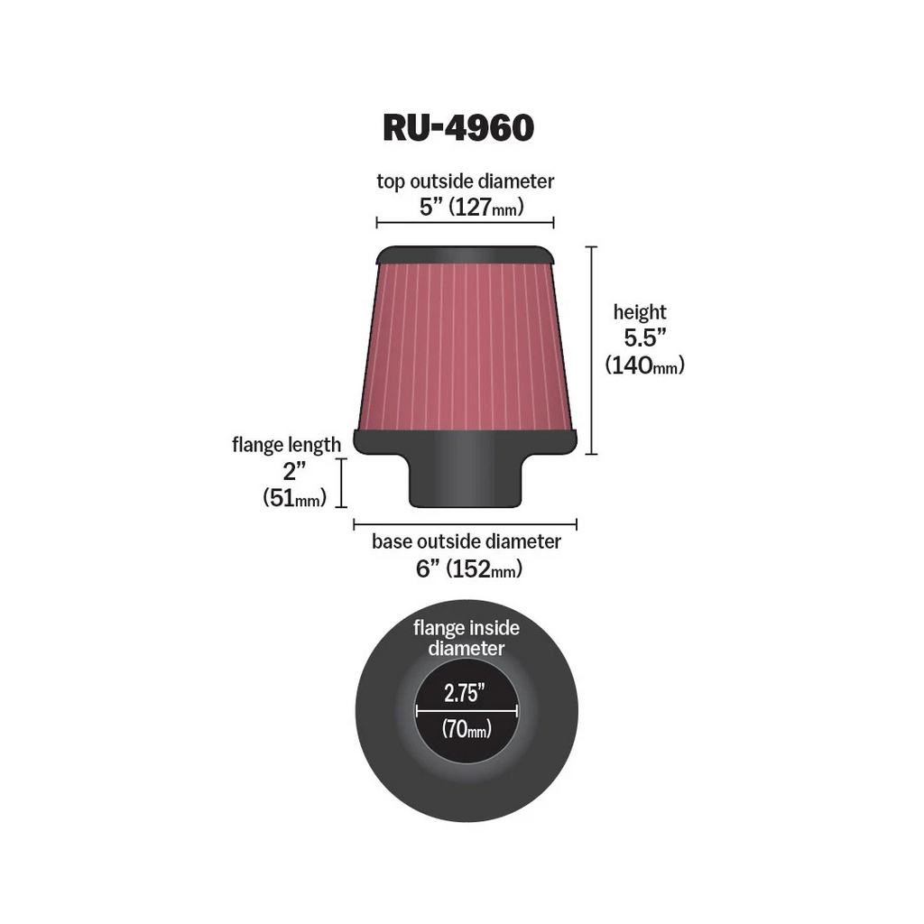 K&N RU-4960 | 70mm